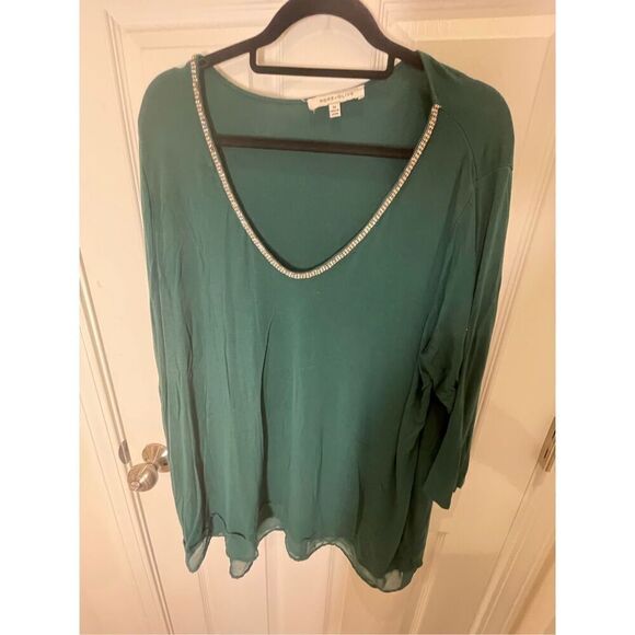 Rose + Olive women’s bundle lot blouse size 2X green and blue - Picture 2 of 13
